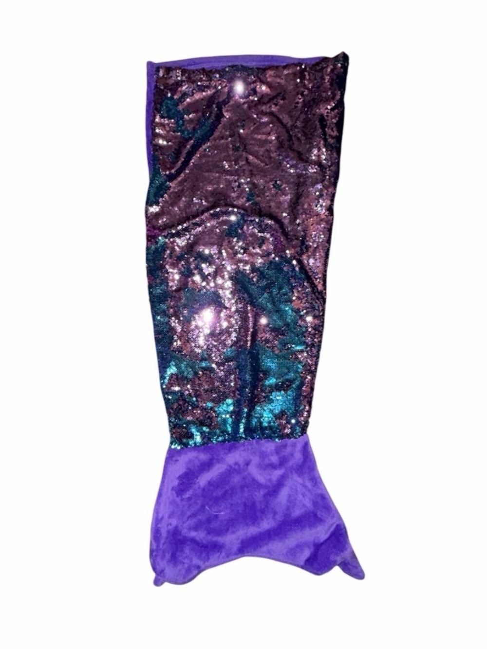 Sequin Mermaid Tail Blanket in Purple and Teal
